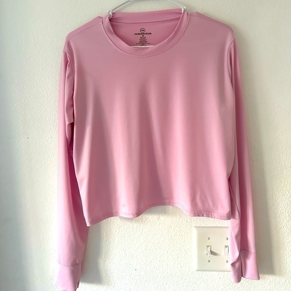 Long Sleeve Running Top Women’s M Pink Relaxed Fit Crew Neck Activewear Tee - Picture 1 of 6